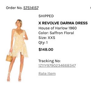 House of Harlow Dress - Yellow Pattern